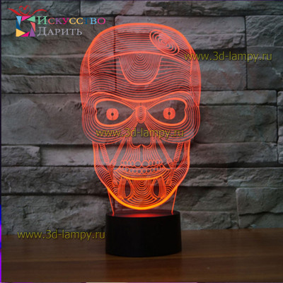 3D Лампа - Череп с глазами