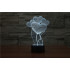 3D Лампа - Сердце на воздушном шаре