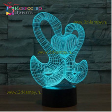 3D Лампа - Влюбленные лебеди