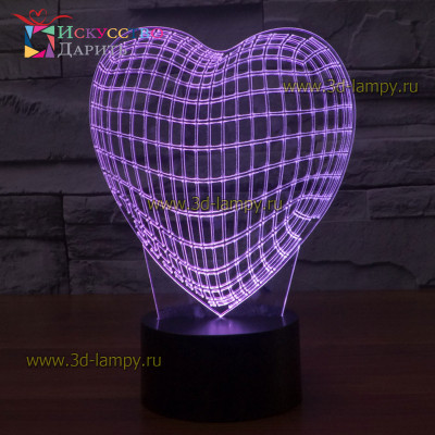 3D Лампа - Сердце