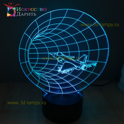 3D Лампа - Самолет и черная дыра