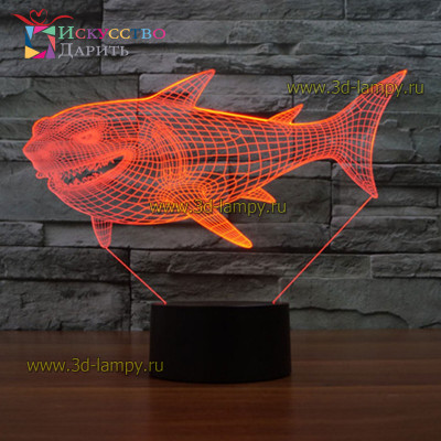 3D Лампа - Акула 2
