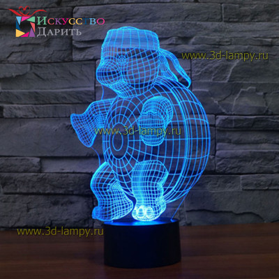 3D Лампа - Черепаха
