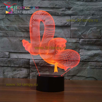 3D Лампа - Червячок