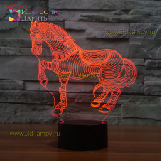 3D Лампа - Конь 2