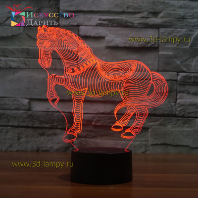 3D Лампа - Конь 2
