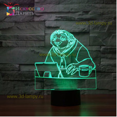 3D Лампа - Ленивец