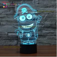 3D Лампа - Миньон пират