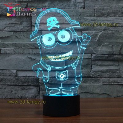 3D Лампа - Миньон пират