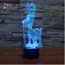 3D Лампа - Новогодний олененок