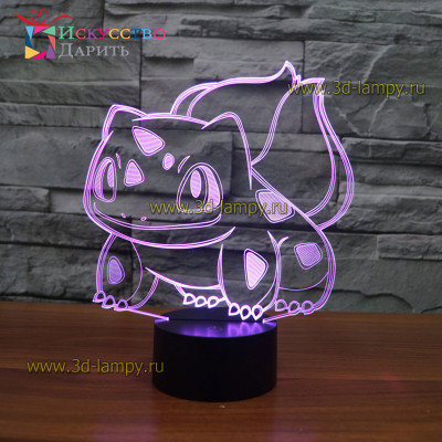 3D Лампа - Покемон Бульбазавр (Pokemon Bulbasaur)