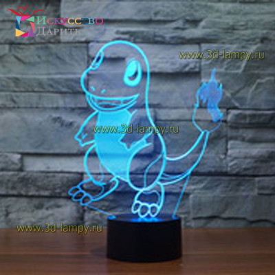 3D Лампа - Покемон Чармандер (Pokemon Charmander)