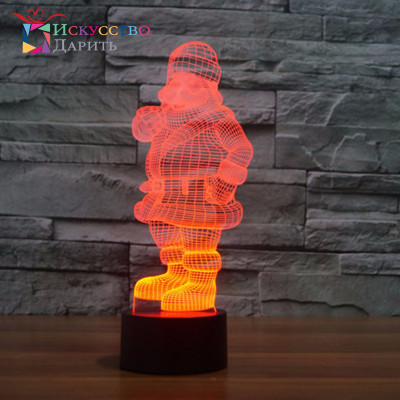 3D Лампа - Дед Мороз