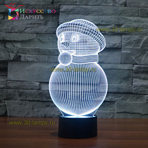 3D Лампа - Снеговик 1