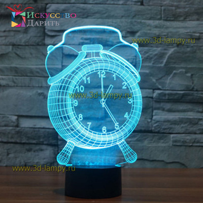 3D Лампа - Часы будильник