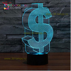 3D Лампа - Доллар