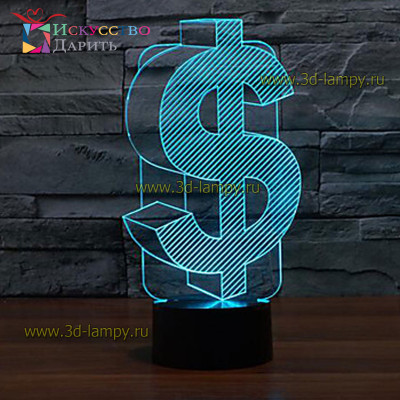 3D Лампа - Доллар