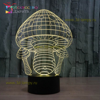 3D Лампа - Три гриба