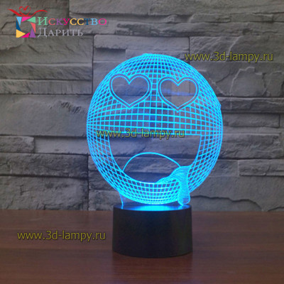 3D Лампа - Влюбленный смайлик