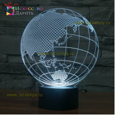 3D Лампа - Земной шар 2