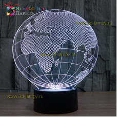 3D Лампа - Земной шар 3