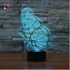 3D Лампа - Бабочка 2