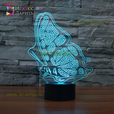 3D Лампа - Бабочка 2