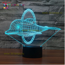 3D Лампа - Дельфин с обручем