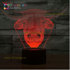 3D Лампа - Голова Буйвола
