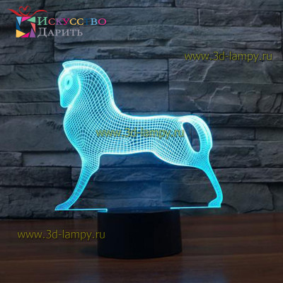 3D Лампа - Лошадь 3