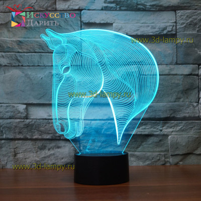 3D Лампа - Лошадь