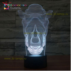 3D Лампа - Носорог