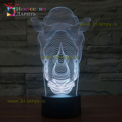 3D Лампа - Носорог