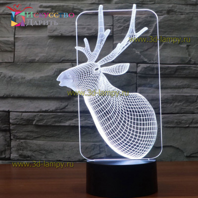 3D Лампа - Олень 2