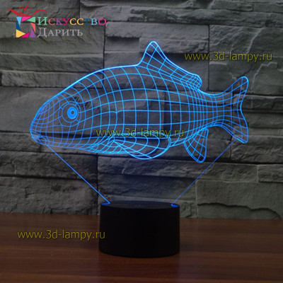 3D Лампа - Рыба 2