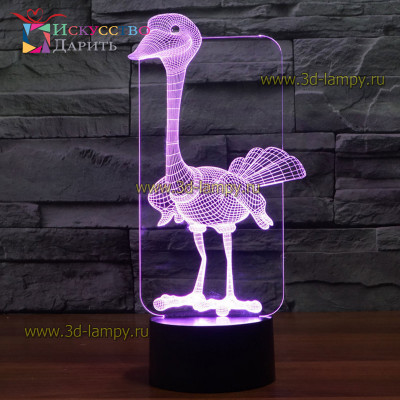 3D Лампа - Страус