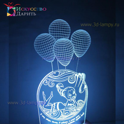 3D Лампа - Женские мечты и желания (Сделать свою надпись)