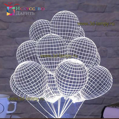 3D Лампа - Воздушные шарики