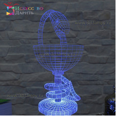 3D Лампа - Змея с чашей