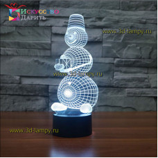 3D Лампа - Снеговик 3