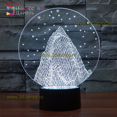 3D Лампа - Горы со звездами