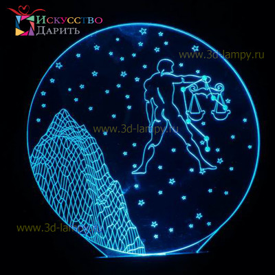 3D Лампа - Знак зодиака Весы (Астрология)