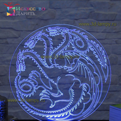 3D Лампа - Три Дракона
