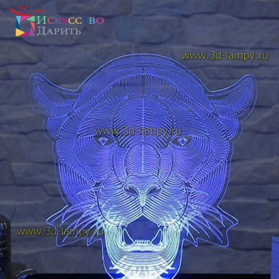3D Лампа - Голова Тигра