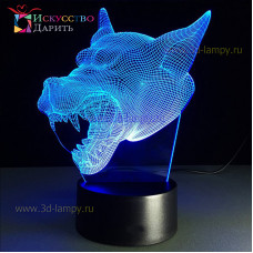 3D Лампа - Голова Волка