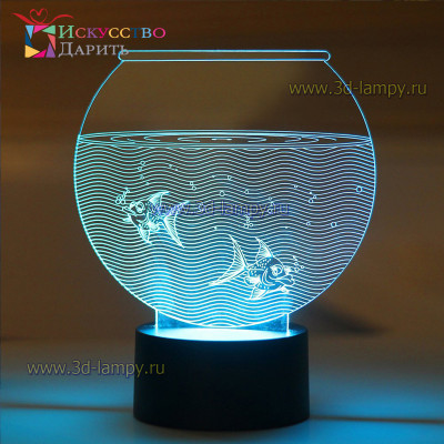 3D Лампа - Рыбки в Аквариуме