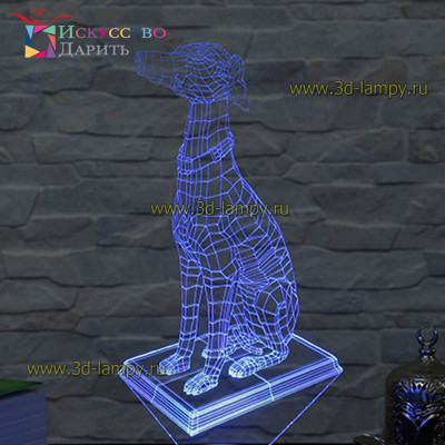 3D Лампа - Собака ждет хозяина