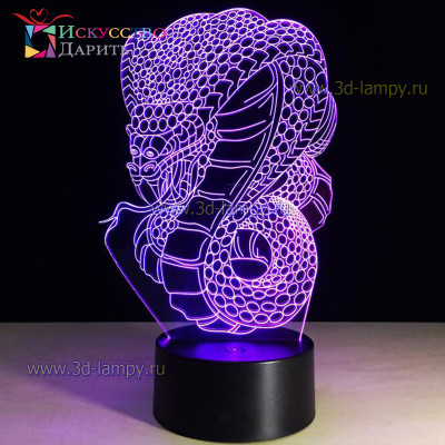 3D Лампа - Змея Кобра