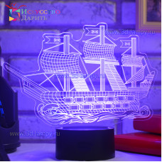3D Лампа - Корабль 2