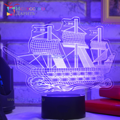 3D Лампа - Корабль 2